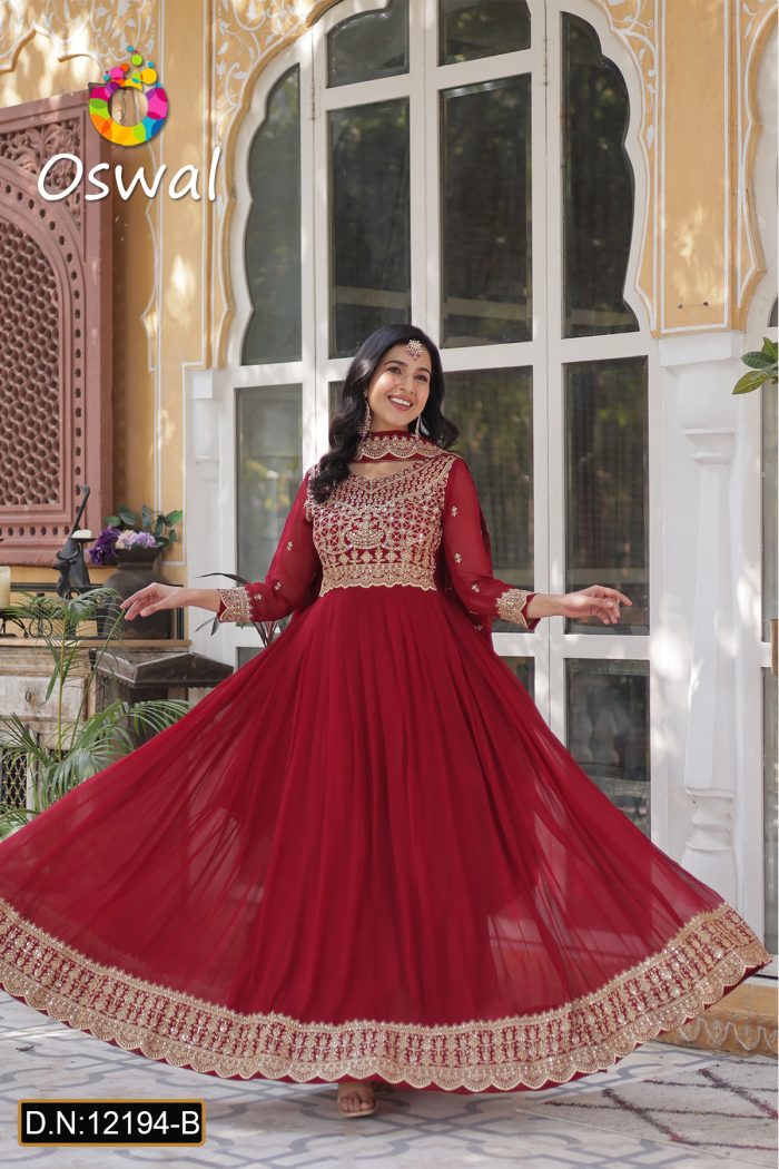 D.N. :12194-B Anarkali, Gown, Patiyala And Chudidar Dresses - Oswal Navsari