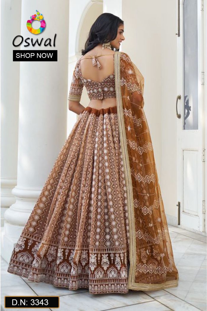 D.N. : 3343 Wedding Chaniya Choli - Oswal Navsari view 4