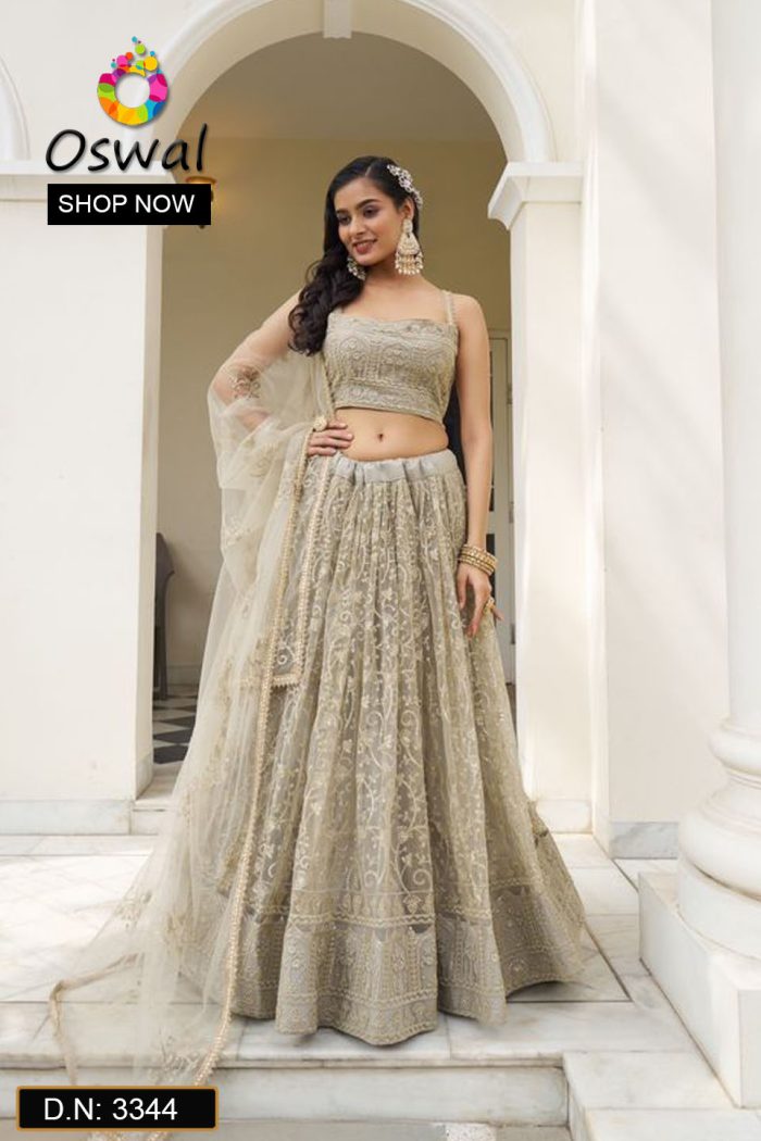 D.N. : 3344 Wedding Chaniya Choli - Oswal Navsari view 2