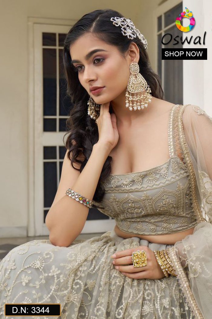 D.N. : 3344 Wedding Chaniya Choli - Oswal Navsari view 3