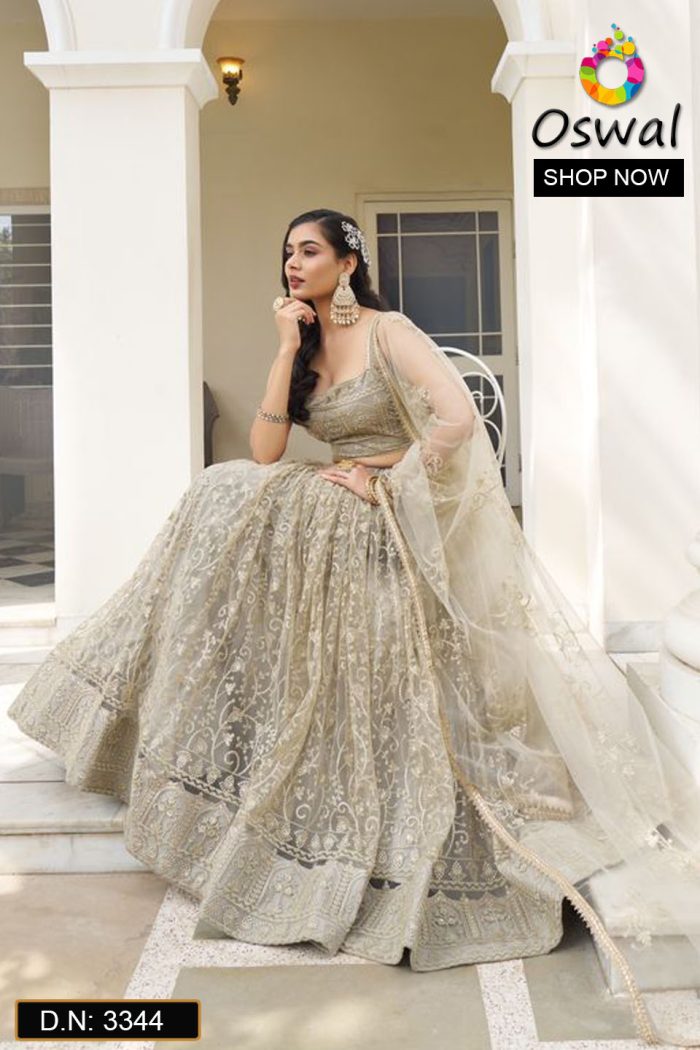 D.N. : 3344 Wedding Chaniya Choli - Oswal Navsari