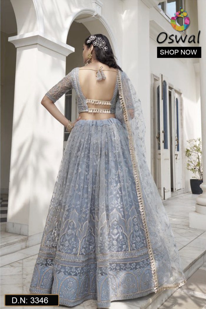 D.N. : 3346 Wedding Chaniya Choli - Oswal Navsari view 4