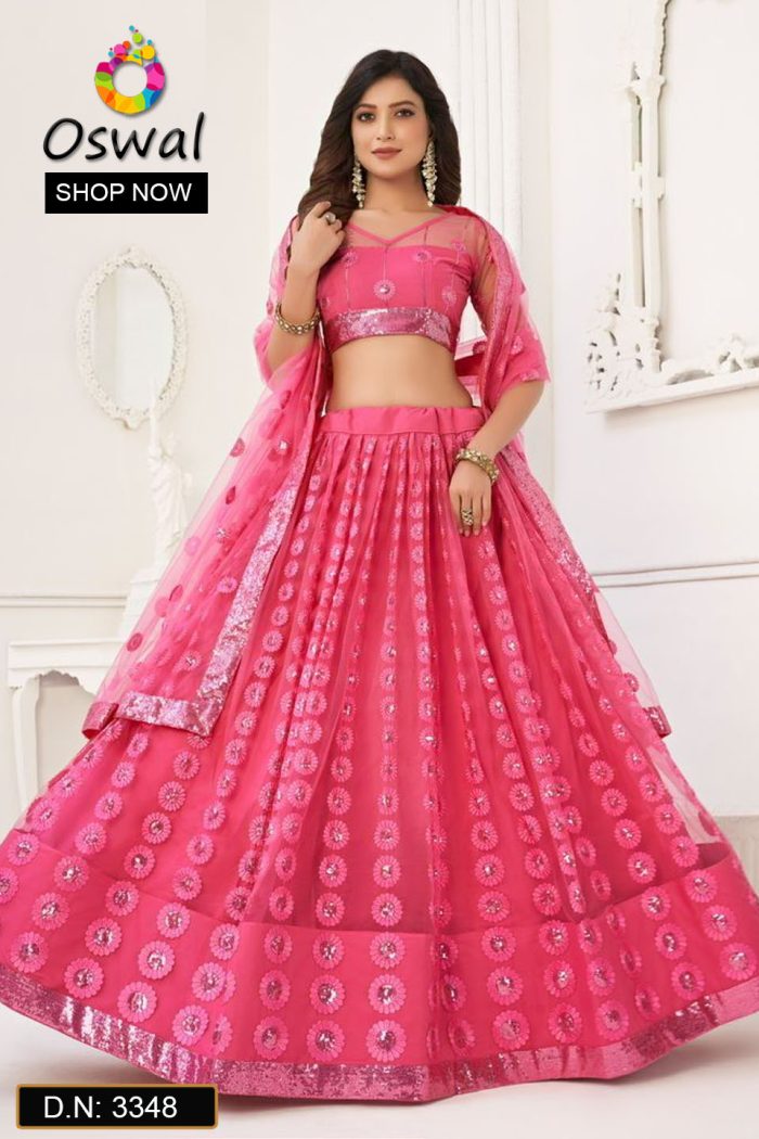 D.N. : 3348 Wedding Chaniya Choli - Oswal Navsari