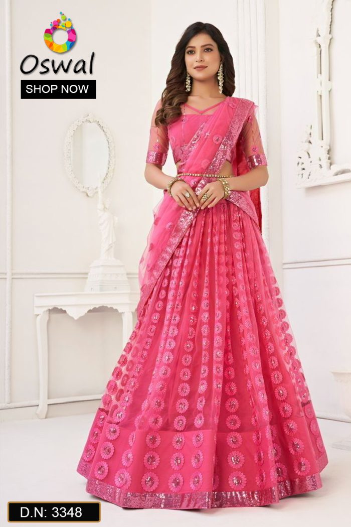 D.N. : 3348 Wedding Chaniya Choli - Oswal Navsari view 3