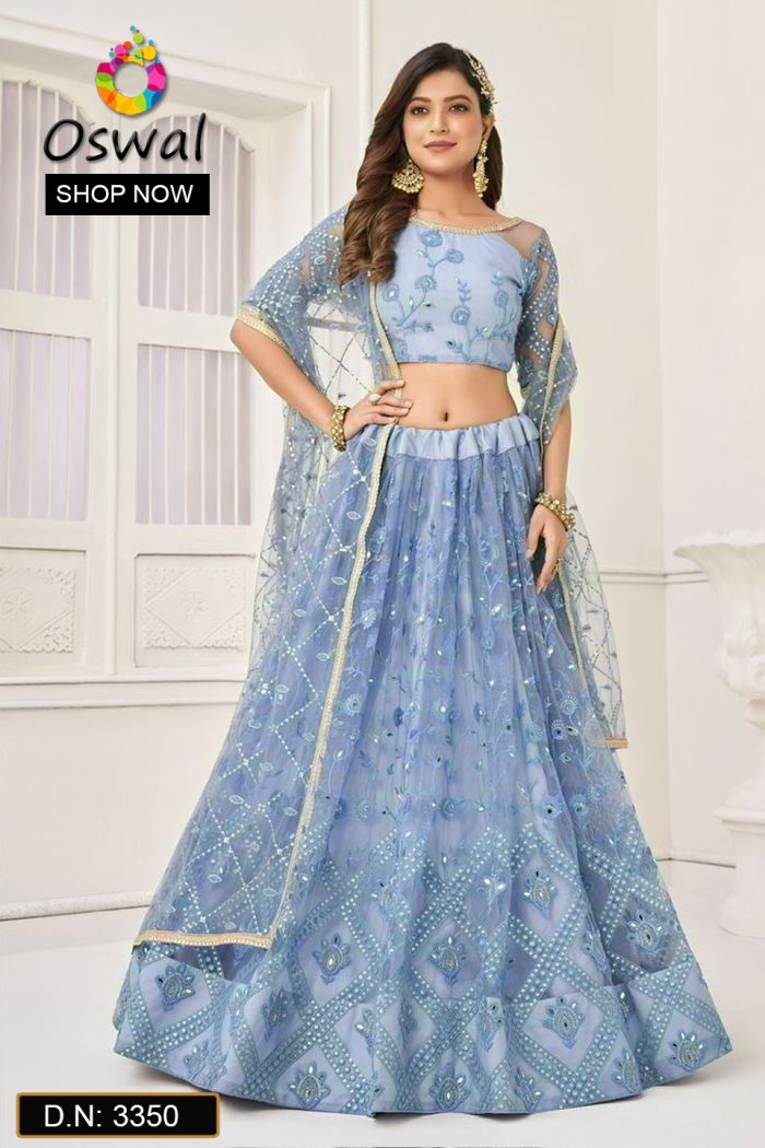 D.N. : 3350 Wedding Chaniya Choli - Oswal Navsari