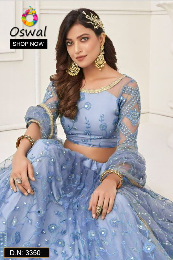 D.N. : 3350 Wedding Chaniya Choli - Oswal Navsari view 2