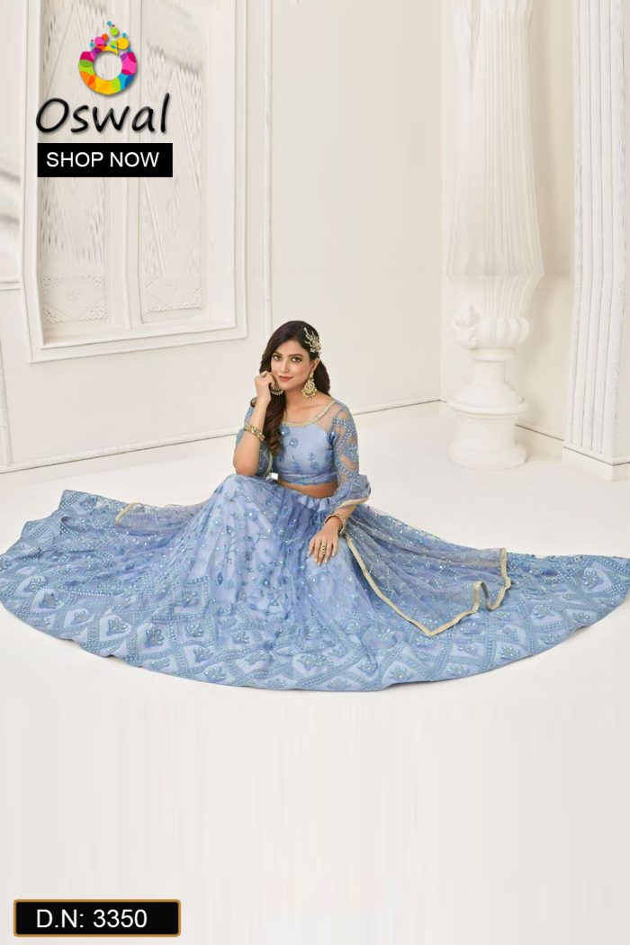 D.N. : 3350 Wedding Chaniya Choli - Oswal Navsari view 3
