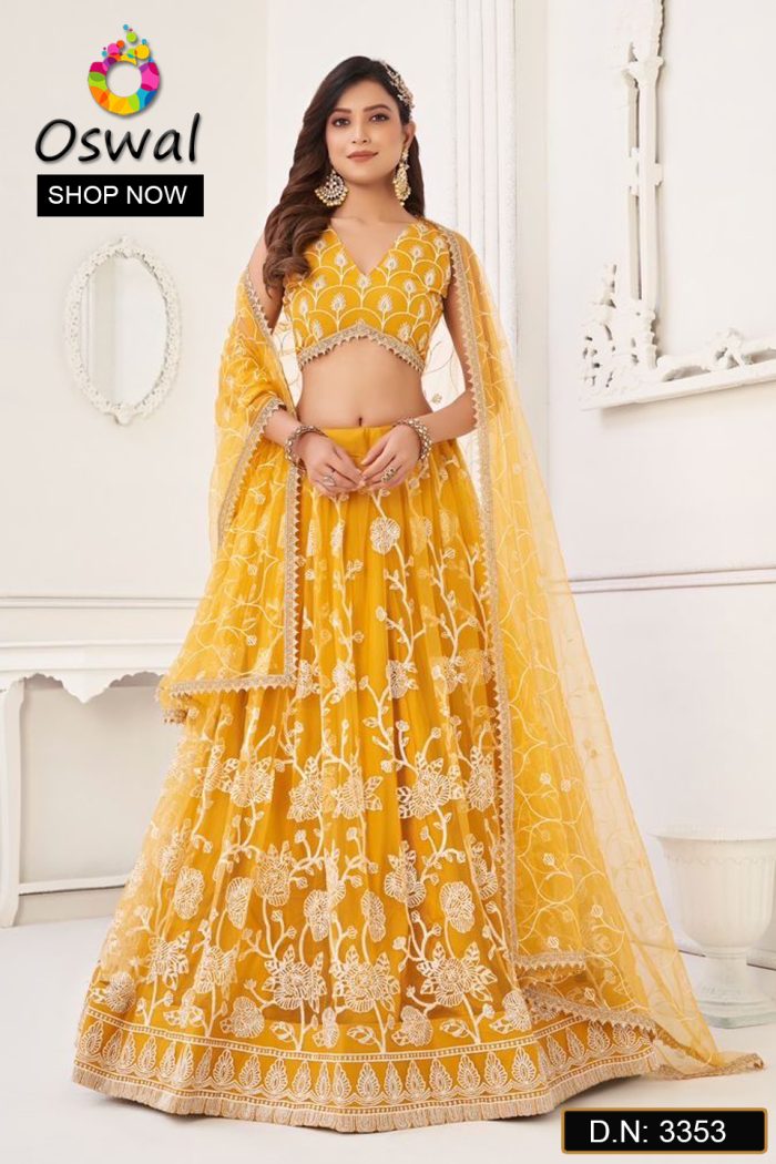 D.N. : 3353 Wedding Chaniya Choli - Oswal Navsari view 3