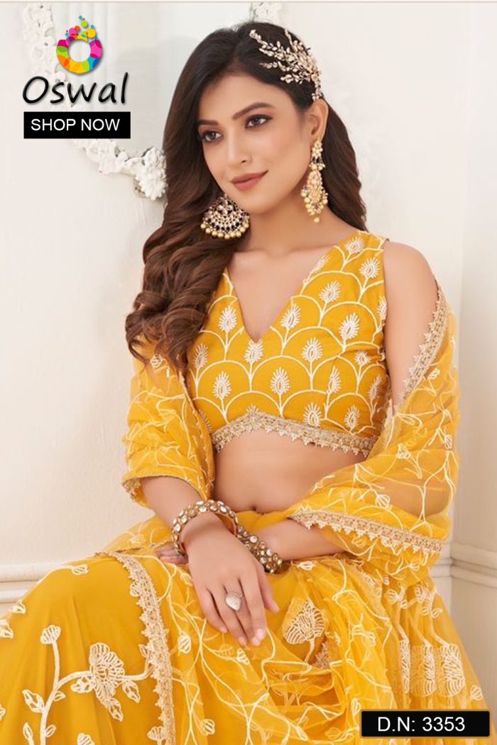 D.N. : 3353 Wedding Chaniya Choli - Oswal Navsari view 2