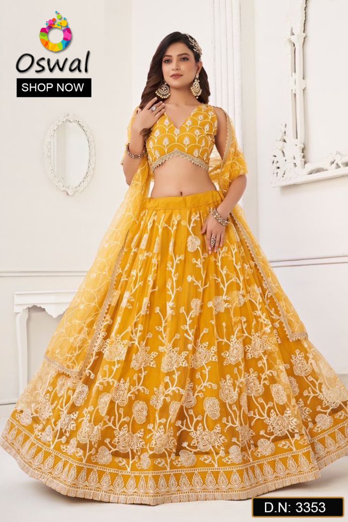 D.N. : 3353 Wedding Chaniya Choli - Oswal Navsari