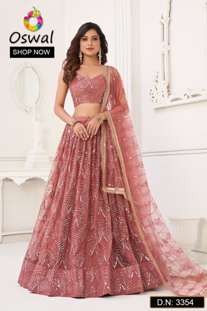 D.N. : 3354 Wedding Chaniya Choli - Oswal Navsari view 3