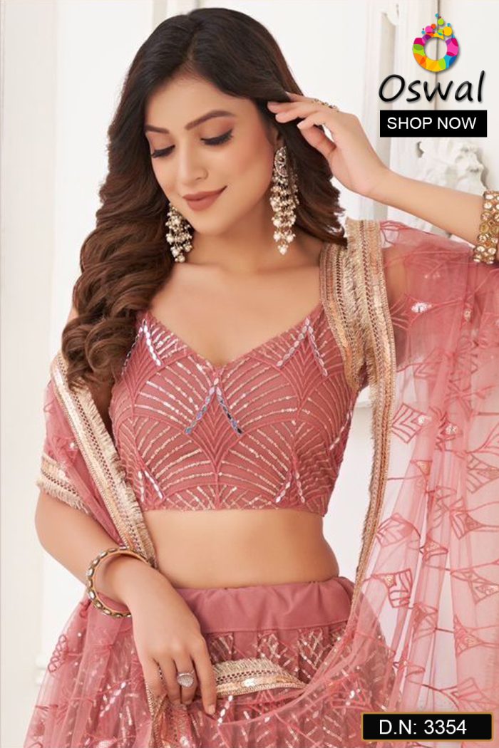 D.N. : 3354 Wedding Chaniya Choli - Oswal Navsari view 2