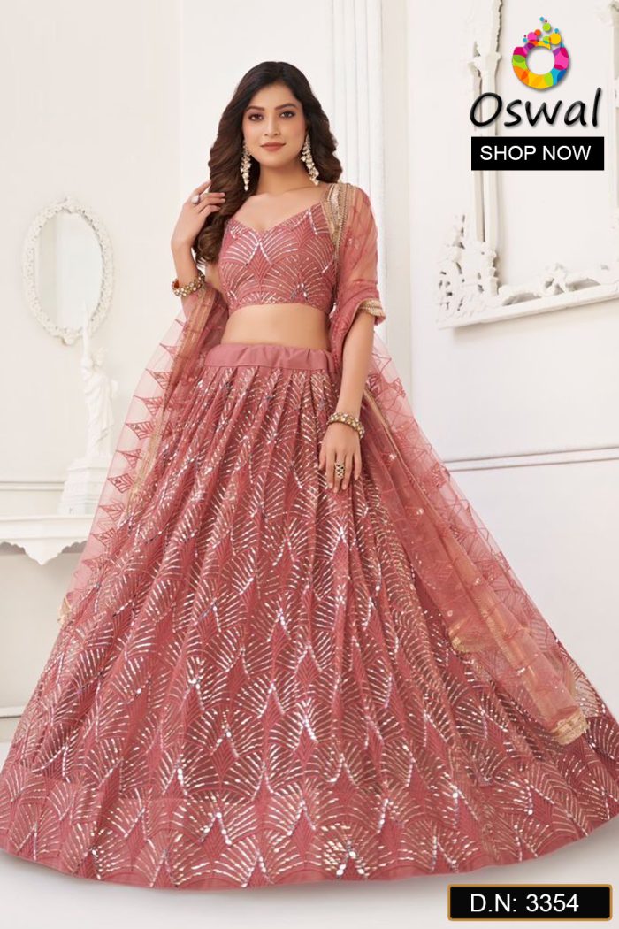 D.N. : 3354 Wedding Chaniya Choli - Oswal Navsari