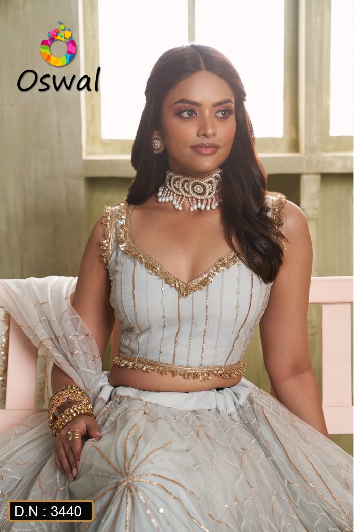 D.N. : 3440 Wedding Chaniya Choli - Oswal Navsari