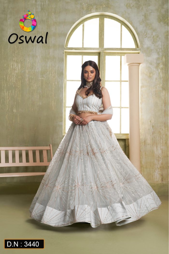 D.N. : 3440 Wedding Chaniya Choli - Oswal Navsari view 2