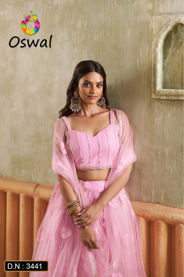 D.N. : 3441 Wedding Chaniya Choli - Oswal Navsari view 2