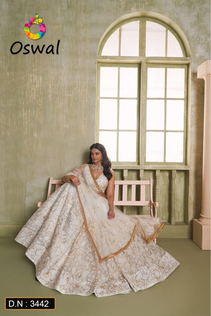 D.N. : 3442 Wedding Chaniya Choli - Oswal Navsari view 2