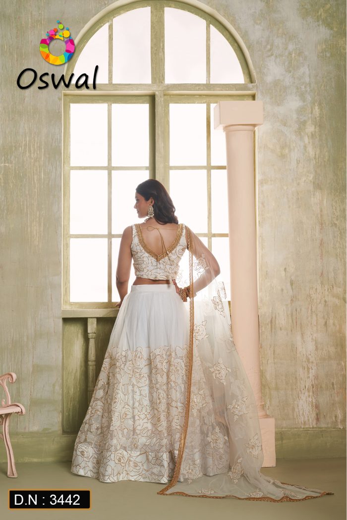 D.N. : 3442 Wedding Chaniya Choli - Oswal Navsari view 3