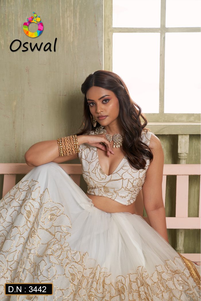 D.N. : 3442 Wedding Chaniya Choli - Oswal Navsari