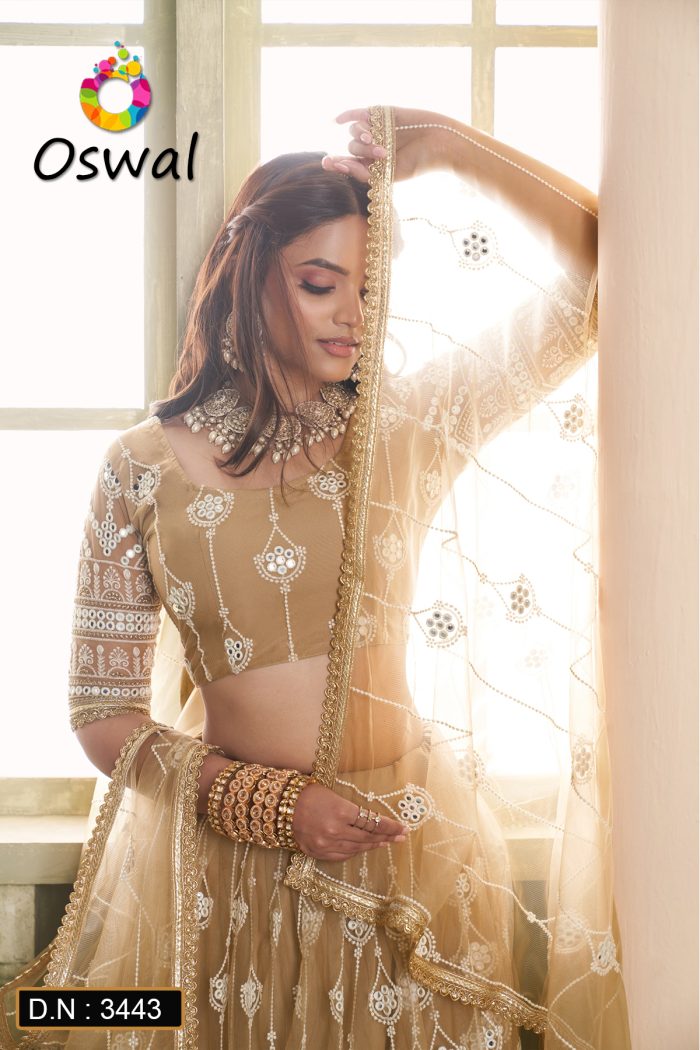 D.N. : 3443 Wedding Chaniya Choli - Oswal Navsari