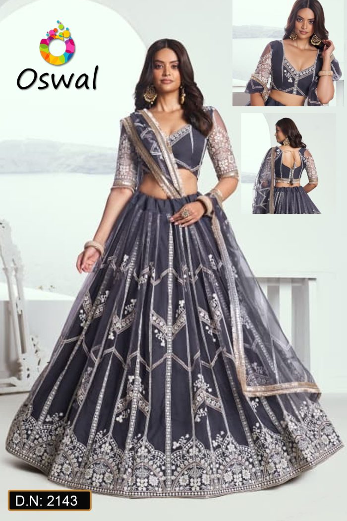 D.N. : 2143 Wedding Chaniya Choli - Oswal Navsari