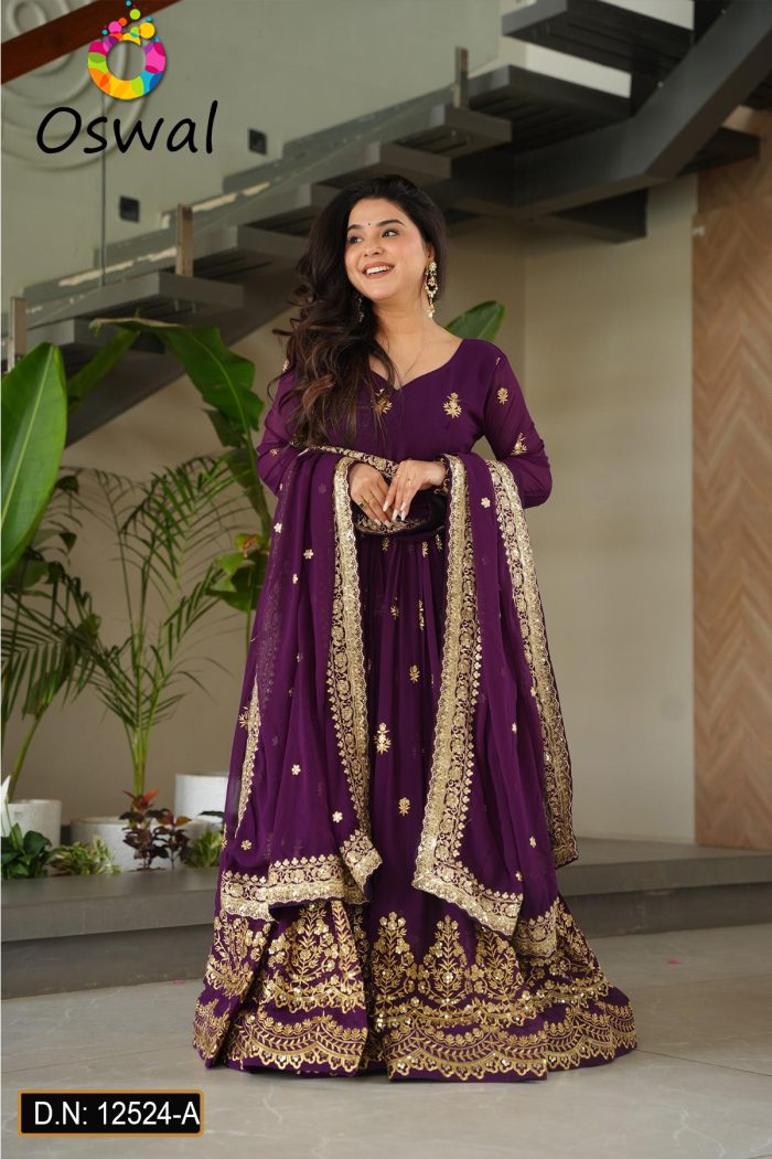 D.N. : 12524-A Anarkali, Gown, Patiyala And Chudidar Dresses - Oswal Navsari
