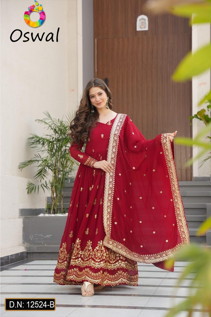 D.N. : 12524-B Anarkali, Gown, Patiyala And Chudidar Dresses - Oswal Navsari
