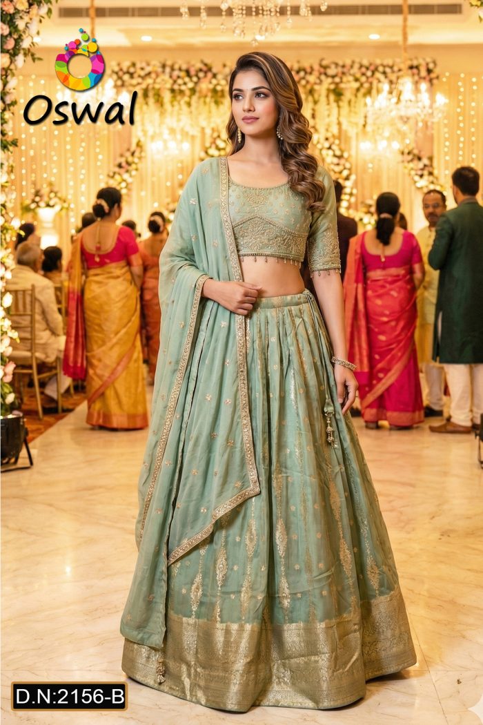 D.N. : 2156-B Wedding Chaniya Choli - Oswal Navsari