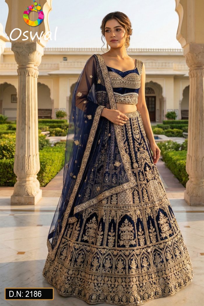 D.N. : 2186 Wedding Chaniya Choli - Oswal Navsari