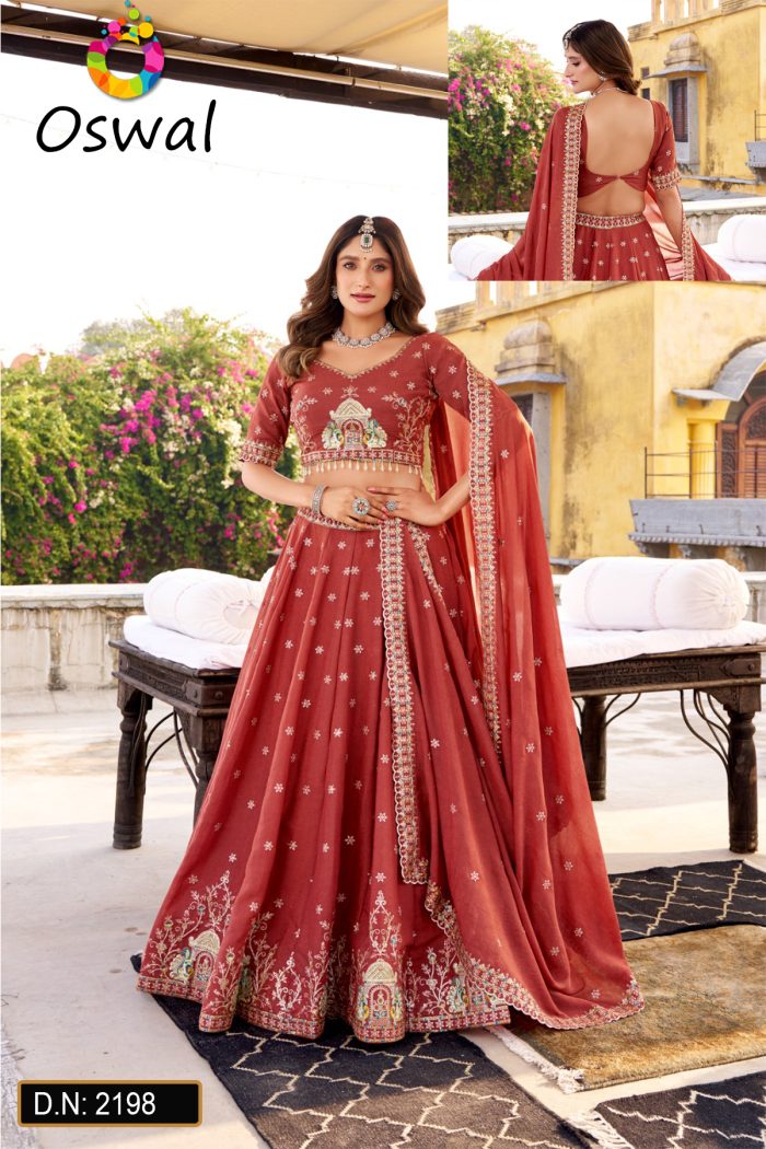 D.N. : 2198 Wedding Chaniya Choli - Oswal Navsari