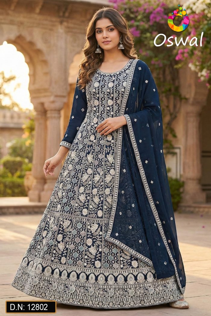 D.N. : 12802 Anarkali, Gown, Patiyala And Chudidar Dresses - Oswal Navsari
