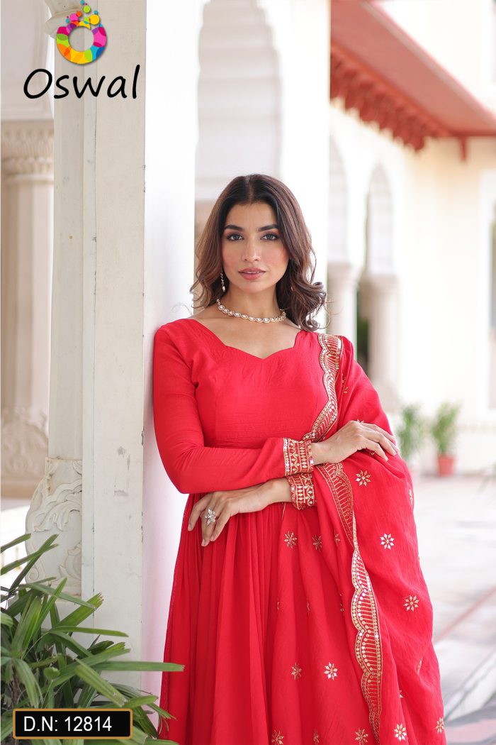 D.N. : 12814 Anarkali, Gown, Patiyala And Chudidar Dresses - Oswal Navsari view 2