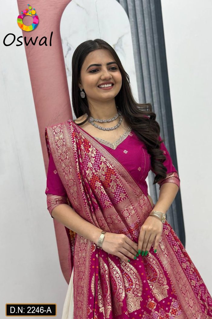 D.N. : 2246-A Wedding Chaniya Choli - Oswal Navsari view 4
