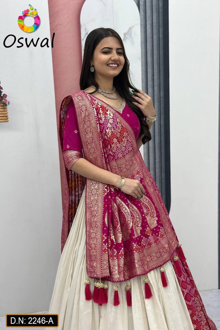 D.N. : 2246-A Wedding Chaniya Choli - Oswal Navsari view 2