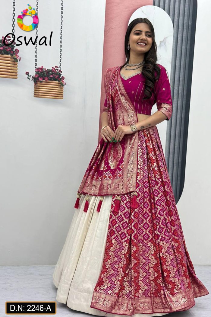 D.N. : 2246-A Wedding Chaniya Choli - Oswal Navsari view 3