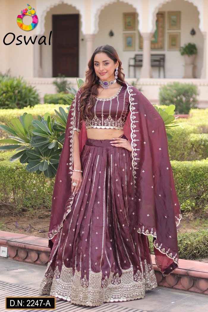 D.N. : 2247-A Wedding Chaniya Choli - Oswal Navsari view 3