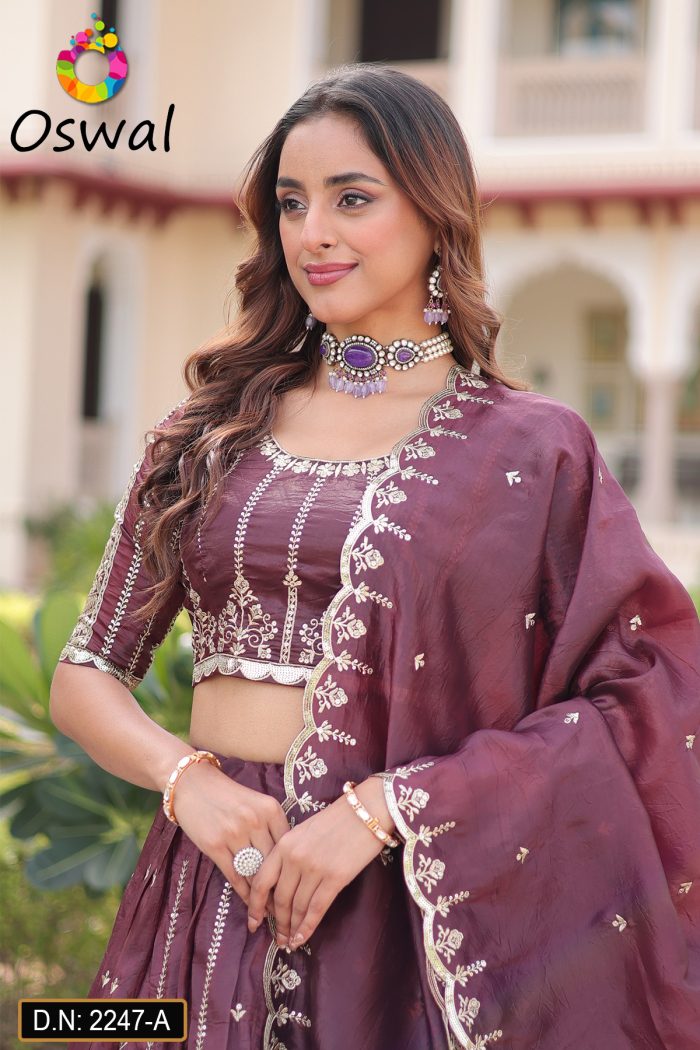 D.N. : 2247-A Wedding Chaniya Choli - Oswal Navsari view 2
