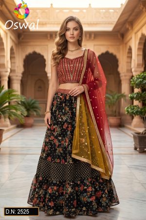 D.N. : 2525 Wedding Chaniya Choli - Oswal Navsari