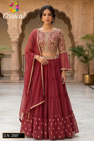 D.N. : 2597 Wedding Chaniya Choli - Oswal Navsari
