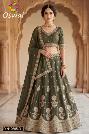 D.N. : 2605-B Wedding Chaniya Choli - Oswal Navsari